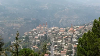 Bsharri Becharre Village As Seen From The Slopes Of Mt Lebanon Bsharri Lebanon