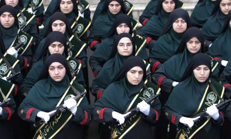 Iranian Female Police Cadets Stand